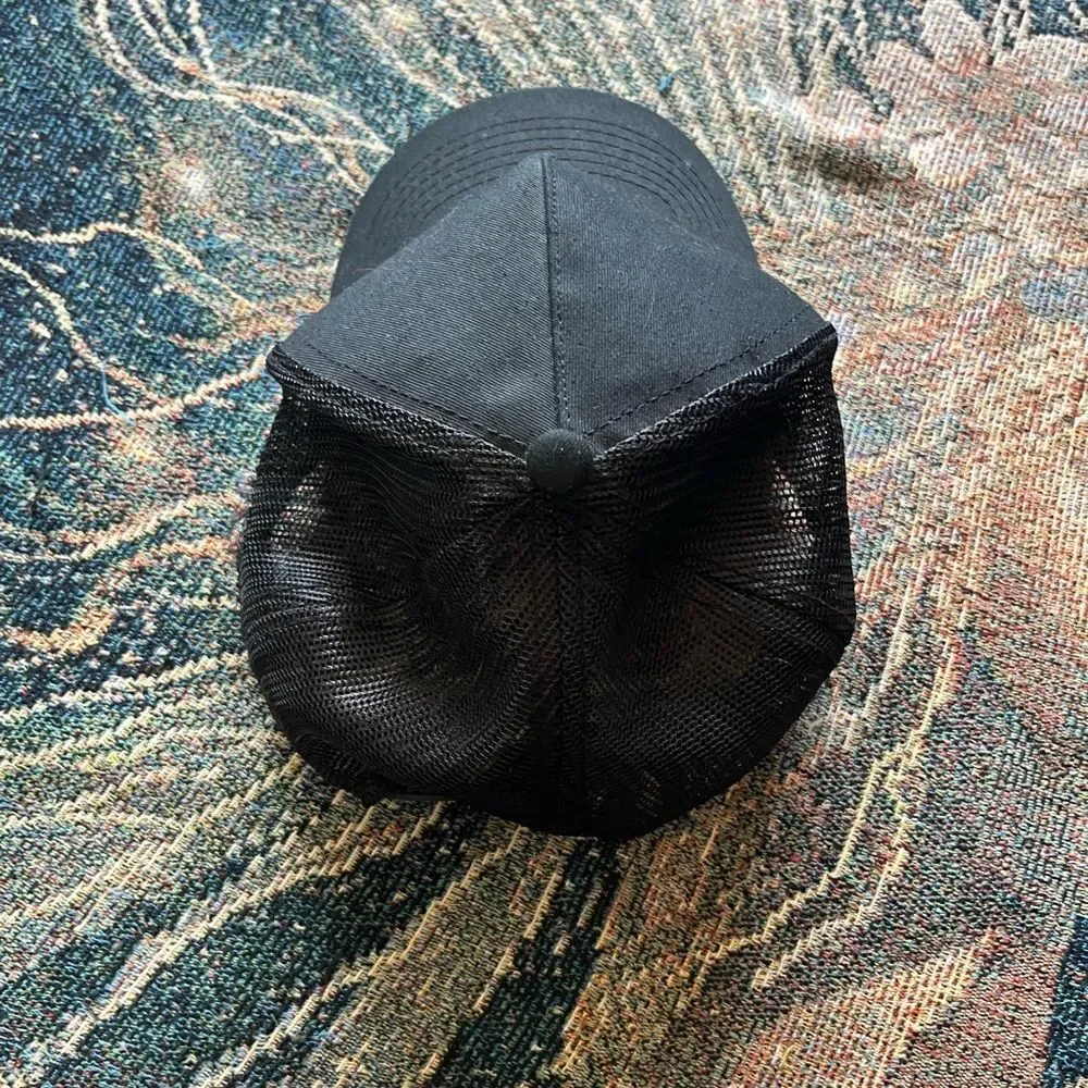Cabela's Black Fishing Hat with Bright Green Logo SnapBack Hunting Adjustable